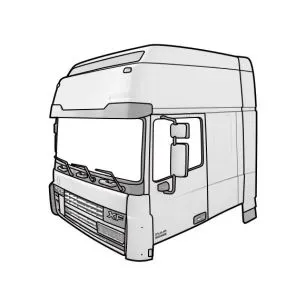Кабины, каркасы их части для грузовиков